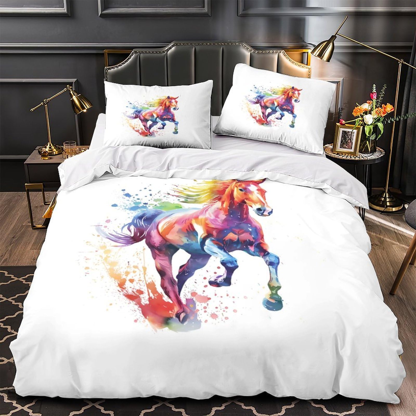 Parure de lit chèvre colorée 200x200 pour garçon en microfibre