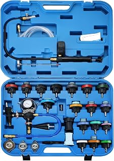 Acymner 28PCS Radiator Pressure Leakage Tester Kit for Vehicles | Universal Vacuum Type Cooling System Automotive Coolant Pressure Tester Kit Coolant Filler Tool