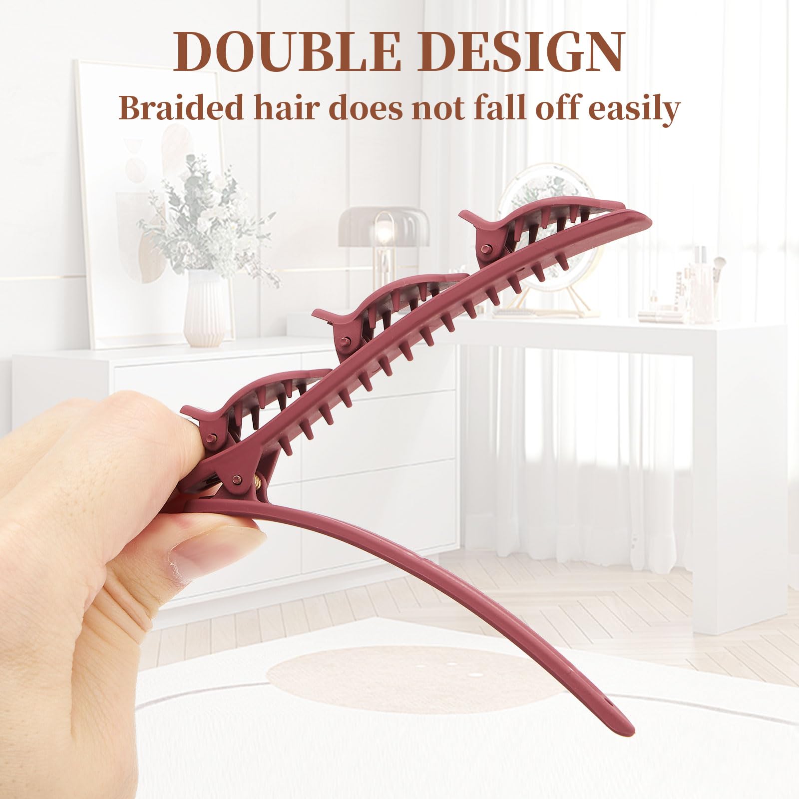 4 Pcs Braided Hair Clips, Elegant Hair Styling Clips, Double Layer Hair Clips for Women and Girls(Style6) - Image 3