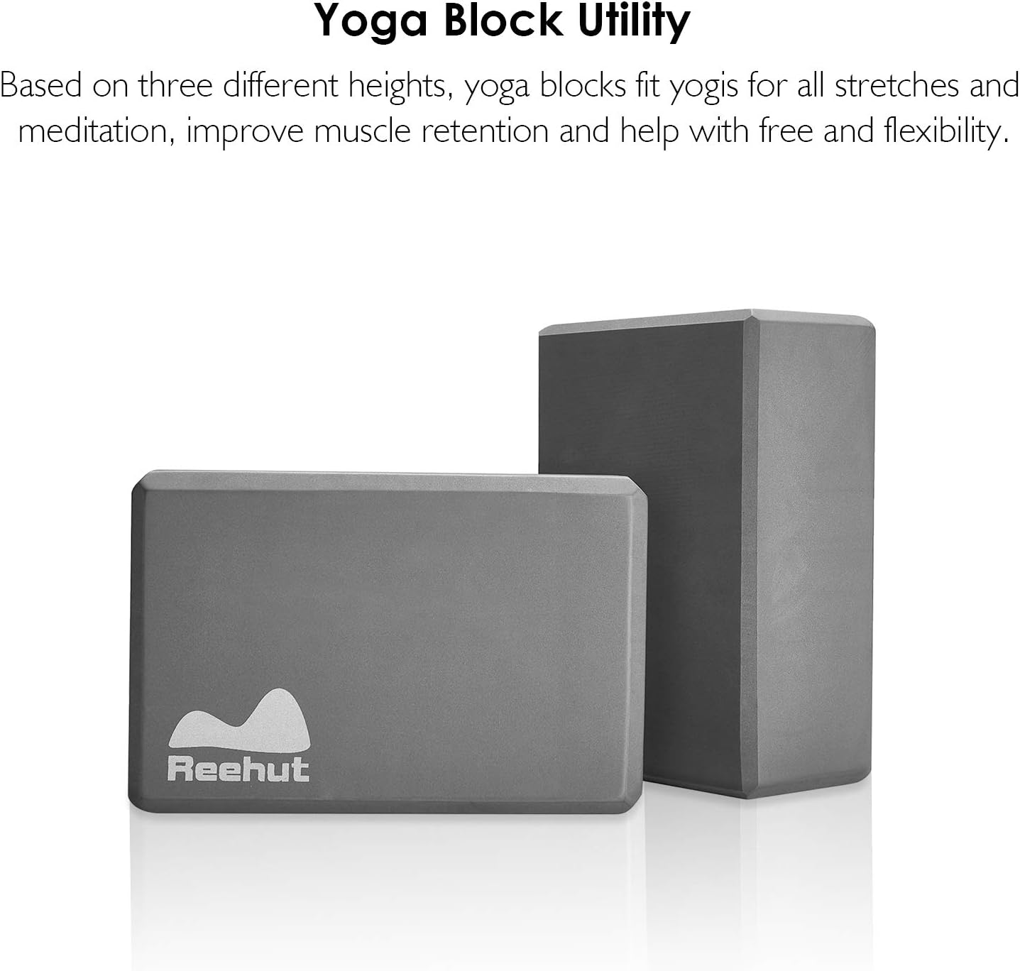 REEHUT Yoga Blocks,High Density EVA Foam Blocks to Support and Deepen Poses, Improve Strength and Aid Balance and Flexibility - Lightweight, Odor Resistant : Sports & Outdoors