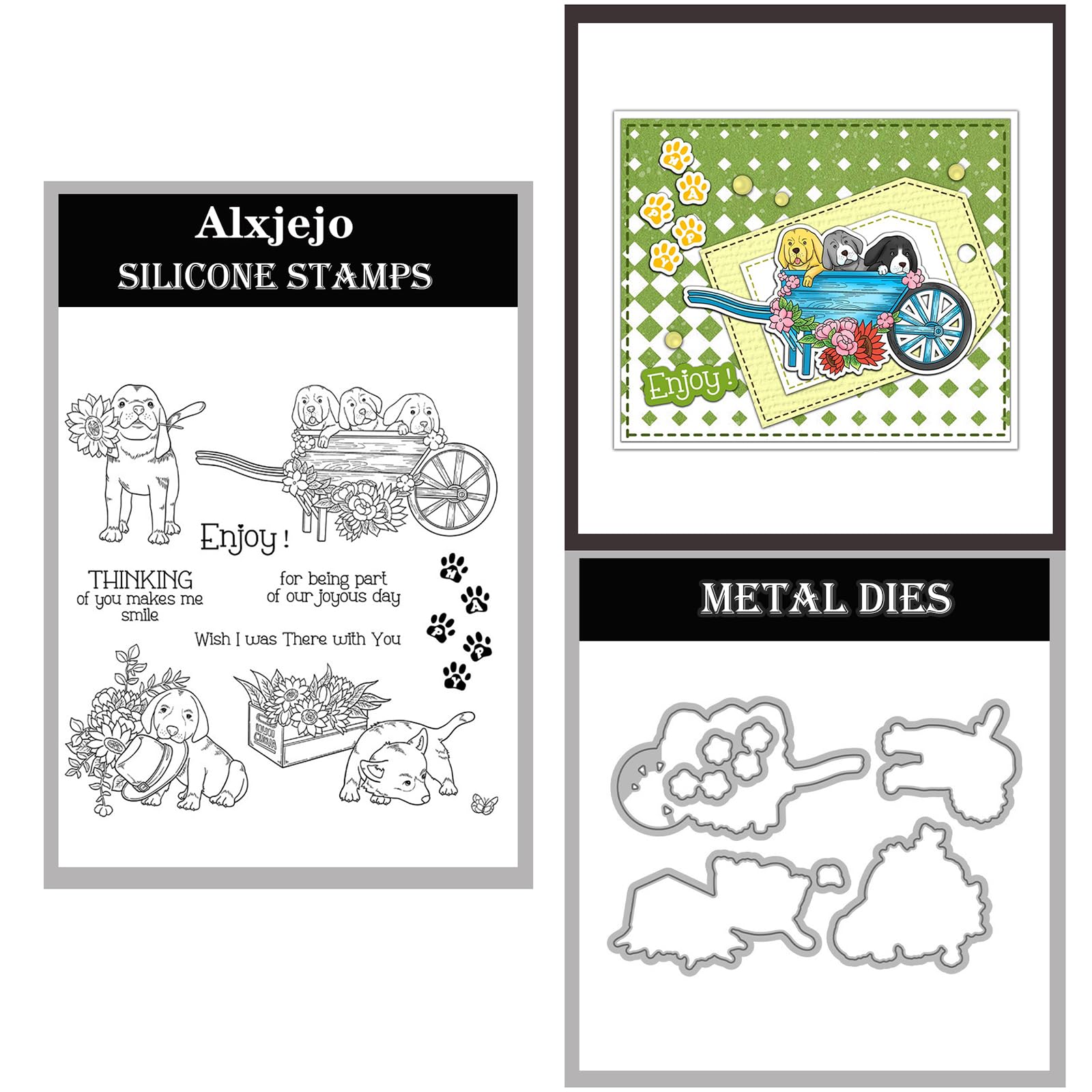 Alxjejo Cutting Dies and Stamps Set 2024-2025-2026,Stamps and die for Card Making for DIY Birthdays, Thanksgiving Day, Valentine's Day, Scrapbooking, Art Craft, Festivals Greeting Card Album