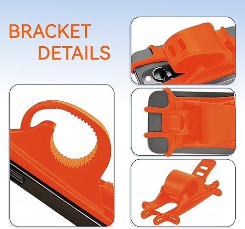 Miniatura 5 de Soportes universales de teléfono para bicicleta, soportes de silicona de rotación 360 para iPhone y Samsung, compatibles con teléfonos de 4.7 a 6.8