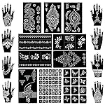 Koogel 18 Sheets 97PCS Henna Tattoo Stencil Kit, Reusable Mehndi Templates for Indian Weddings, Christmas & New Year, Ramadan, Bridal Mehndi & Tattoo Templates for Women, Girls & Body Art