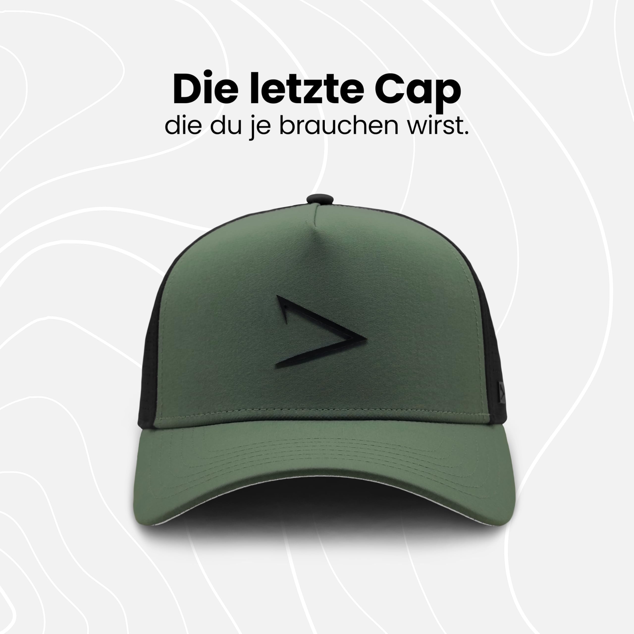 apol Premium Cap - Cloud Trucker - 100% wasserfest, atmungsaktiv, langlebig, Qualität - Snapback - Schwarz Anthrazit Navy Oliv