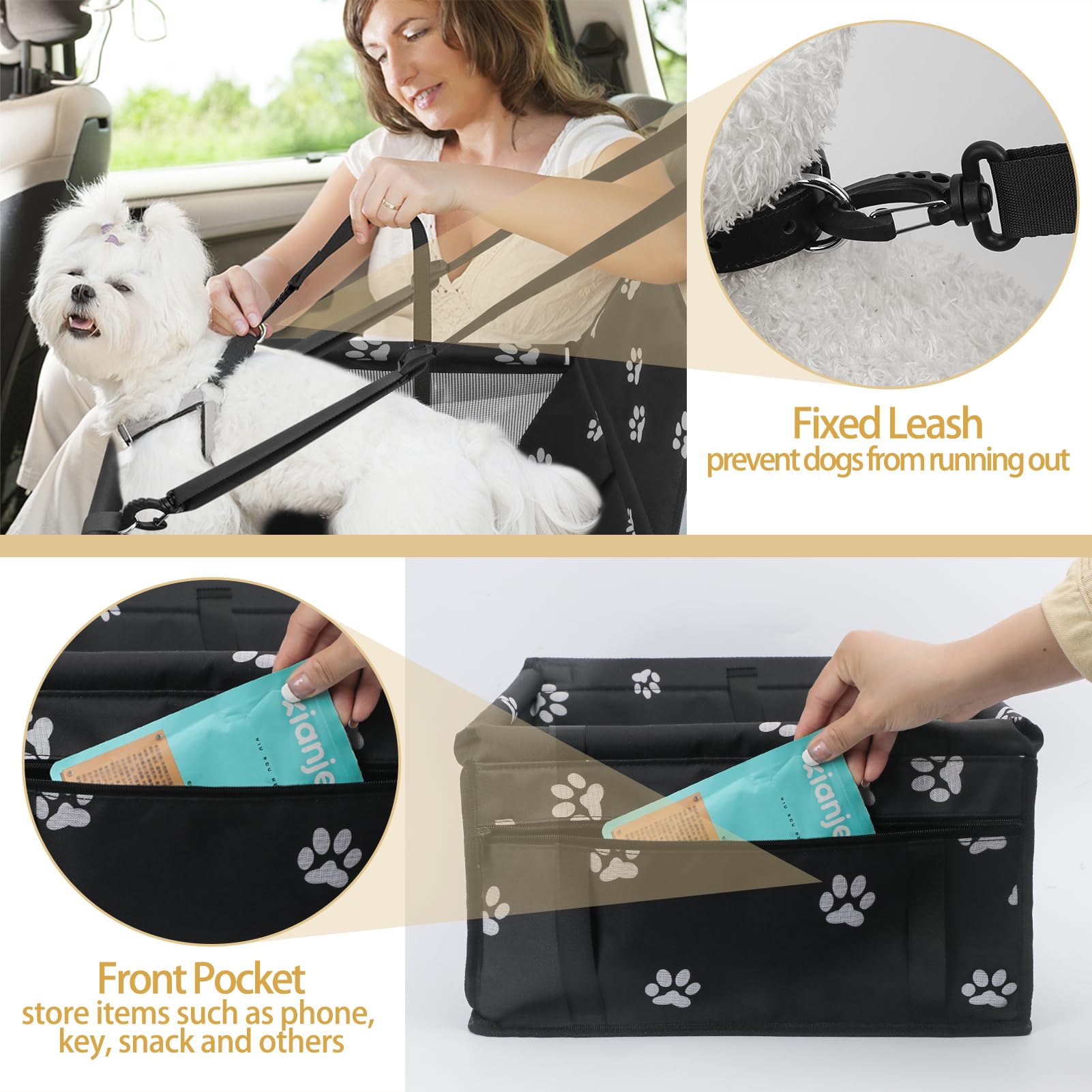 Siège Rehausseur Voiture Pour Chien Pipicat - Sac De Transport Pliable Et Imperméable