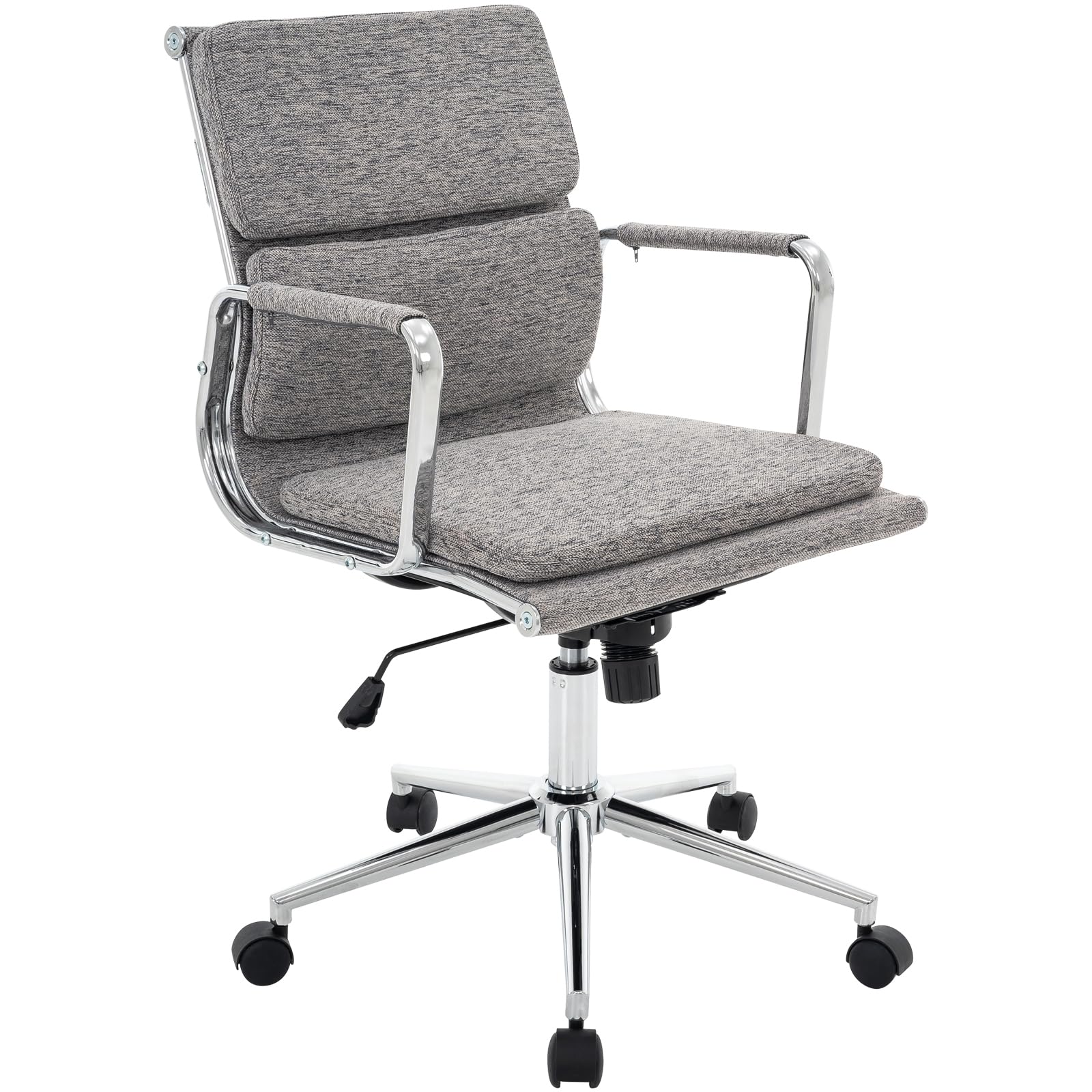 MFD LIVING Office Desk Chair, Ergonomic Office Chair, Mid Back Desk Chair with Adjustable Height, Swivel Chair with Arms and Lumbar Support, Computer