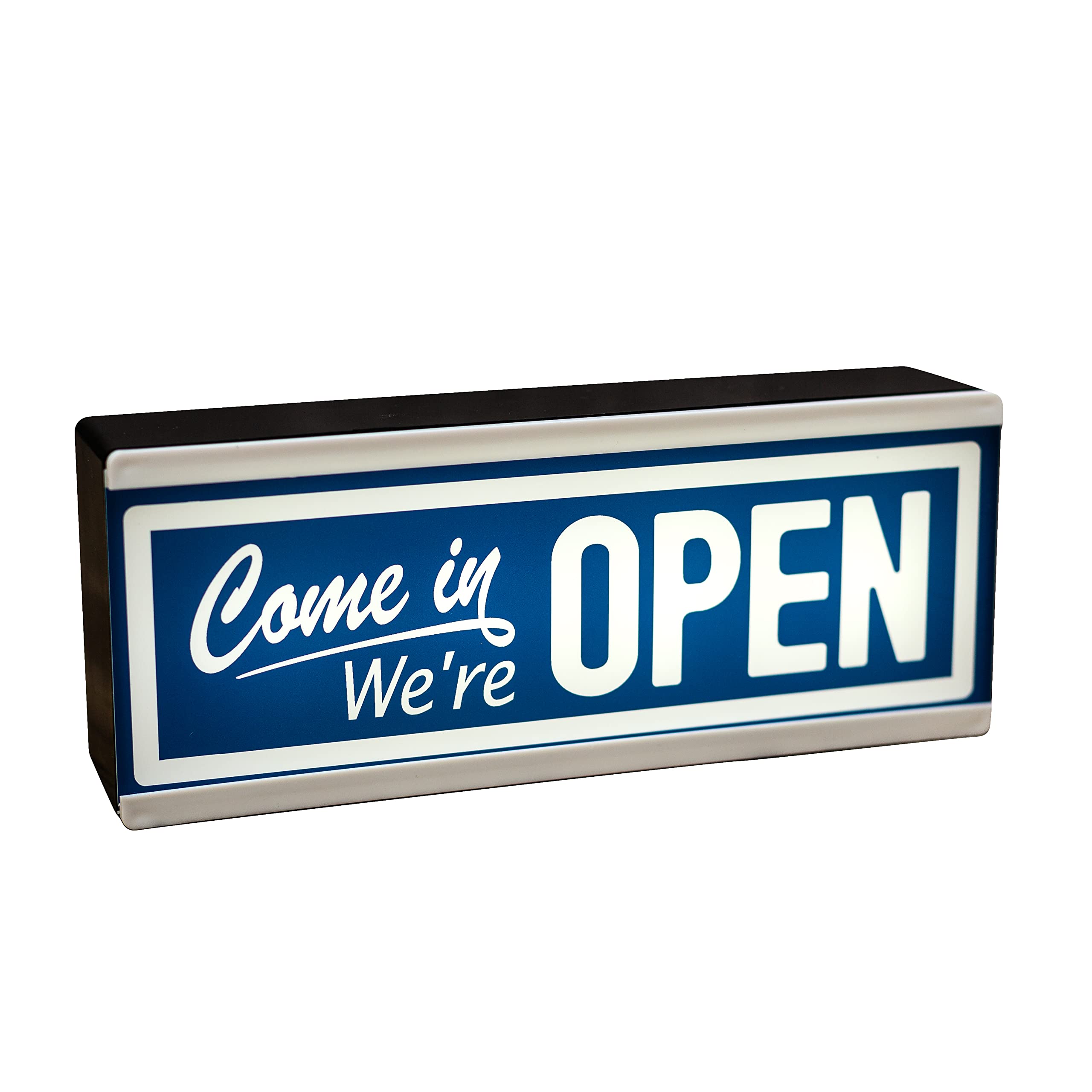 Echo Three Multi-Colored Light Up Come In We're Open Sign | Led Shop Light | Wall Hanging And Self Standing Portable Sign For Workplace Cafe Hairdressers Bar Diner