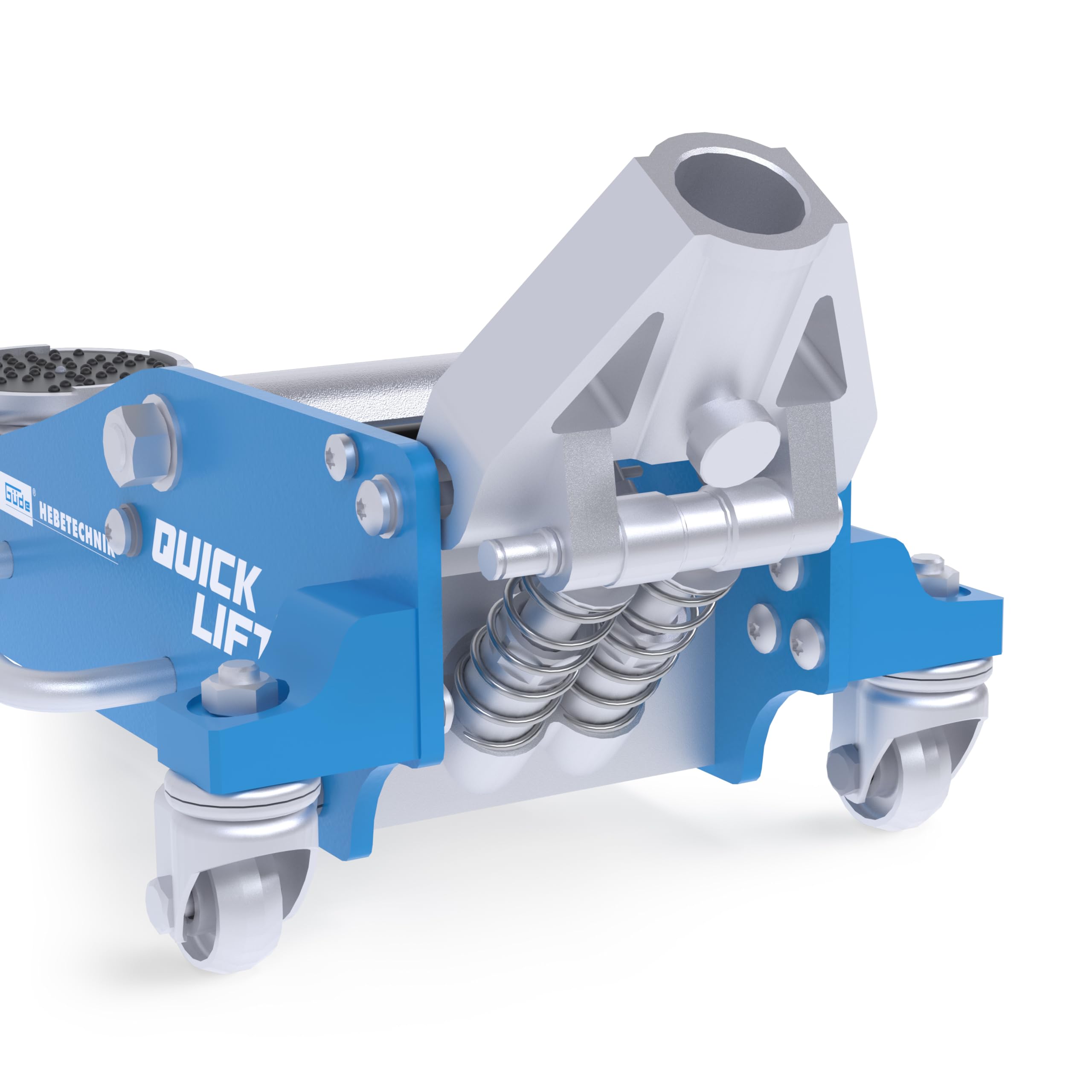 Güde GRH 1,5/360 ALQ Rangierwagenheber - 1,5 Tonnen Hubkraft, 9,7 Zentimeter Lastteller-Durchmesser, min. 9 bis max. 35,8 Zentimeter Hubhöhe, Quick-Lift-Funktion, Stahl- und Aluminium Konstruktion