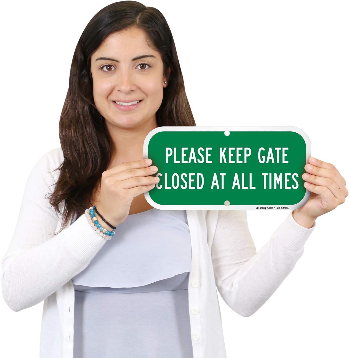 SmartSign "Please Keep Gate Closed At All Times" Sign | 6" x 12" Aluminum