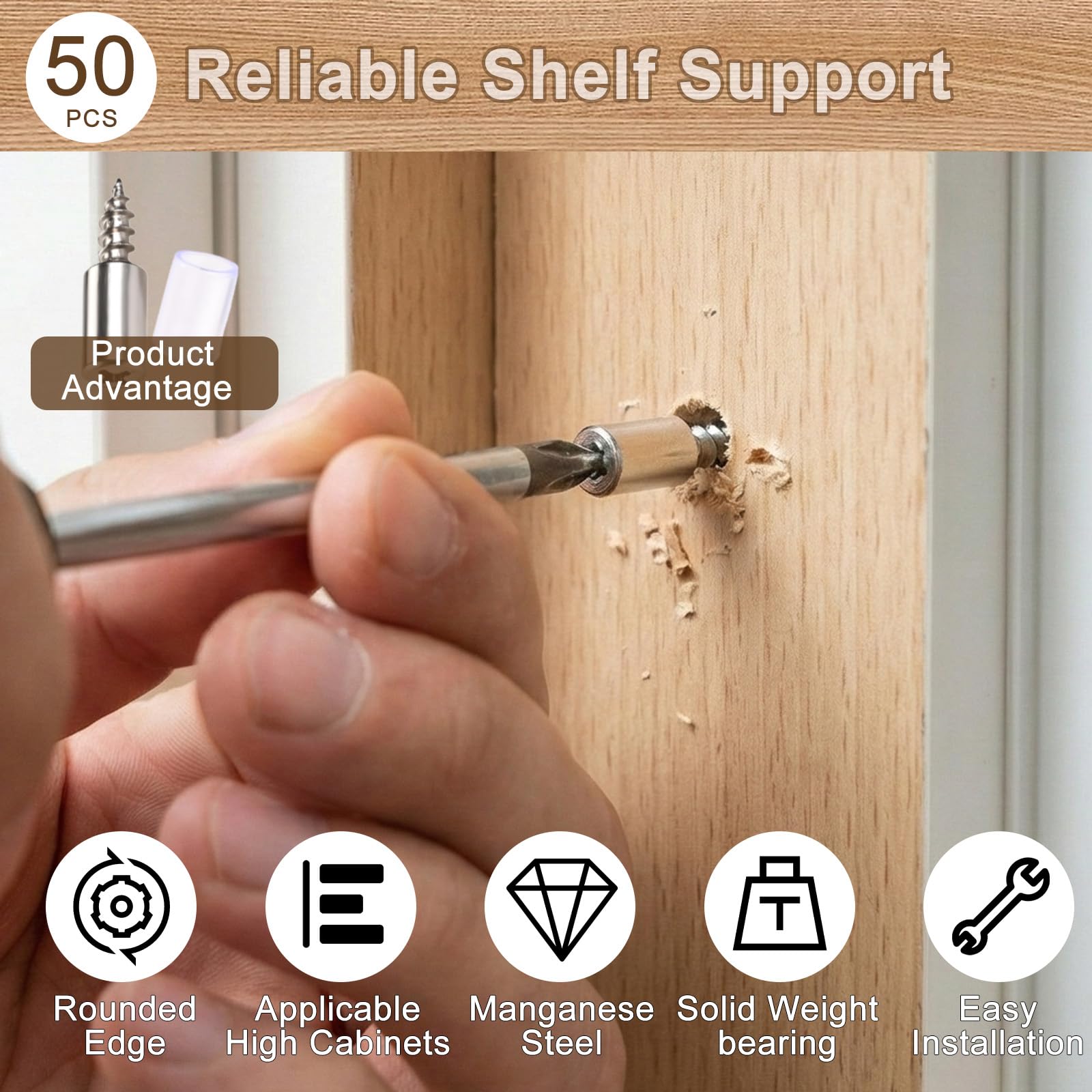 Shelf Pegs & Pins - 50 Pack Self-Tapping -6 Shelf Pegs & Pins - 50 Pack Self-Tapping -6