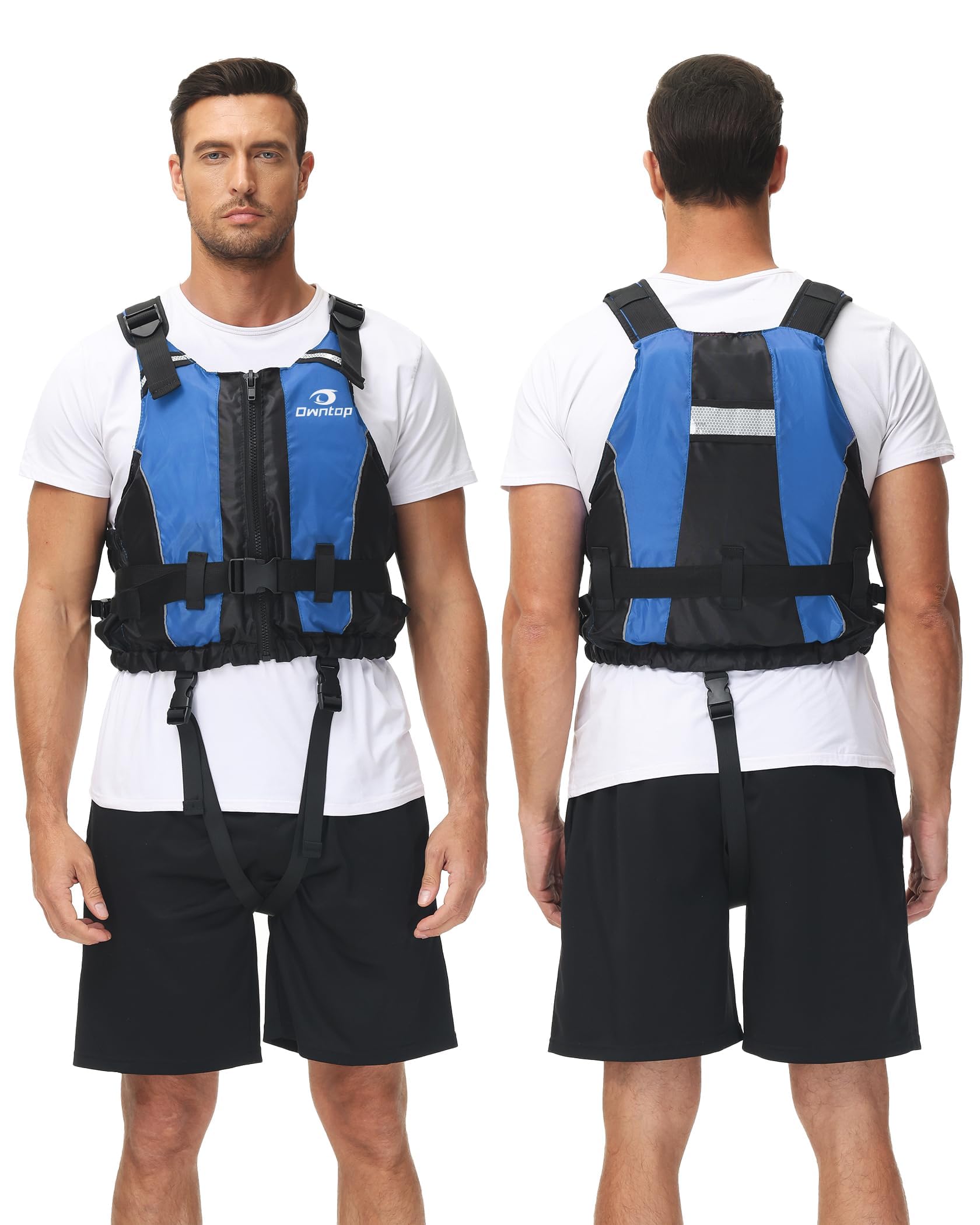 Owntop Pomoce wyporowe dla dorosłych, kamizelka piankowa z paskiem w kroku, kieszeń wewnętrzna, unisex, do paddleboardingu, kajakarstwa, wędkarstwa sup