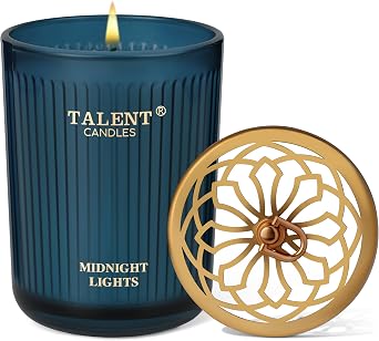 Talent Candles Jar Candles for Home Scented, Aromatherapy Candles Gifts for Women & Men, Natural Soy Candle, 8.4oz Traditional Style, Midnight Lights, GG79106NL-ML