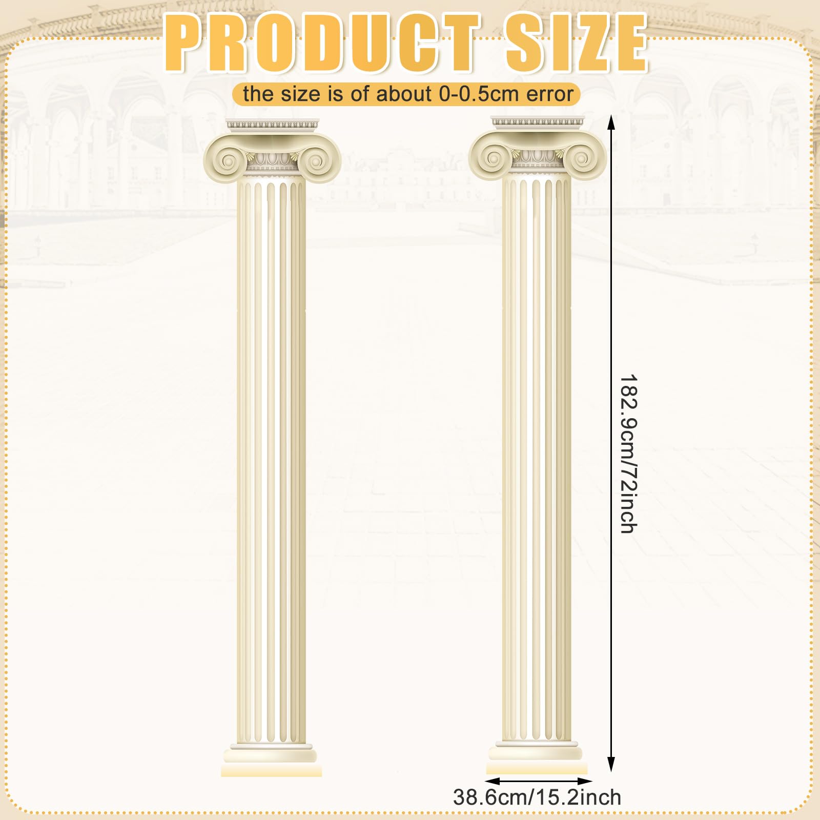 Honoson Lot de 4 colonnes et piliers grecs pour décorer le mur, avec éléments articulés de la Grèce antique, pour les anniversaires, Halloween, les fêtes médiévales, la Renaissance et les fêtes