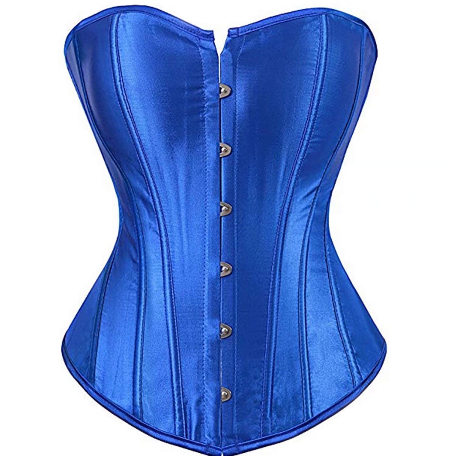 Josamogre Corset Top Bustier Overbust Women Renaissance Plus Size Sexy Vintage Blue XL