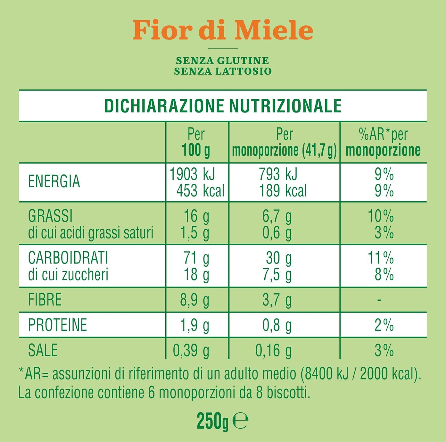 Mulino Bianco Fior di Miele Biscotti Frollini, Kekse mit Millefiori Honig, gluten free biscuits mit Maismehl, Laktose -freier, Gluten und Palmöl, Mulino Armonia, 3x 250g + Italian Gourmet polpa 400g