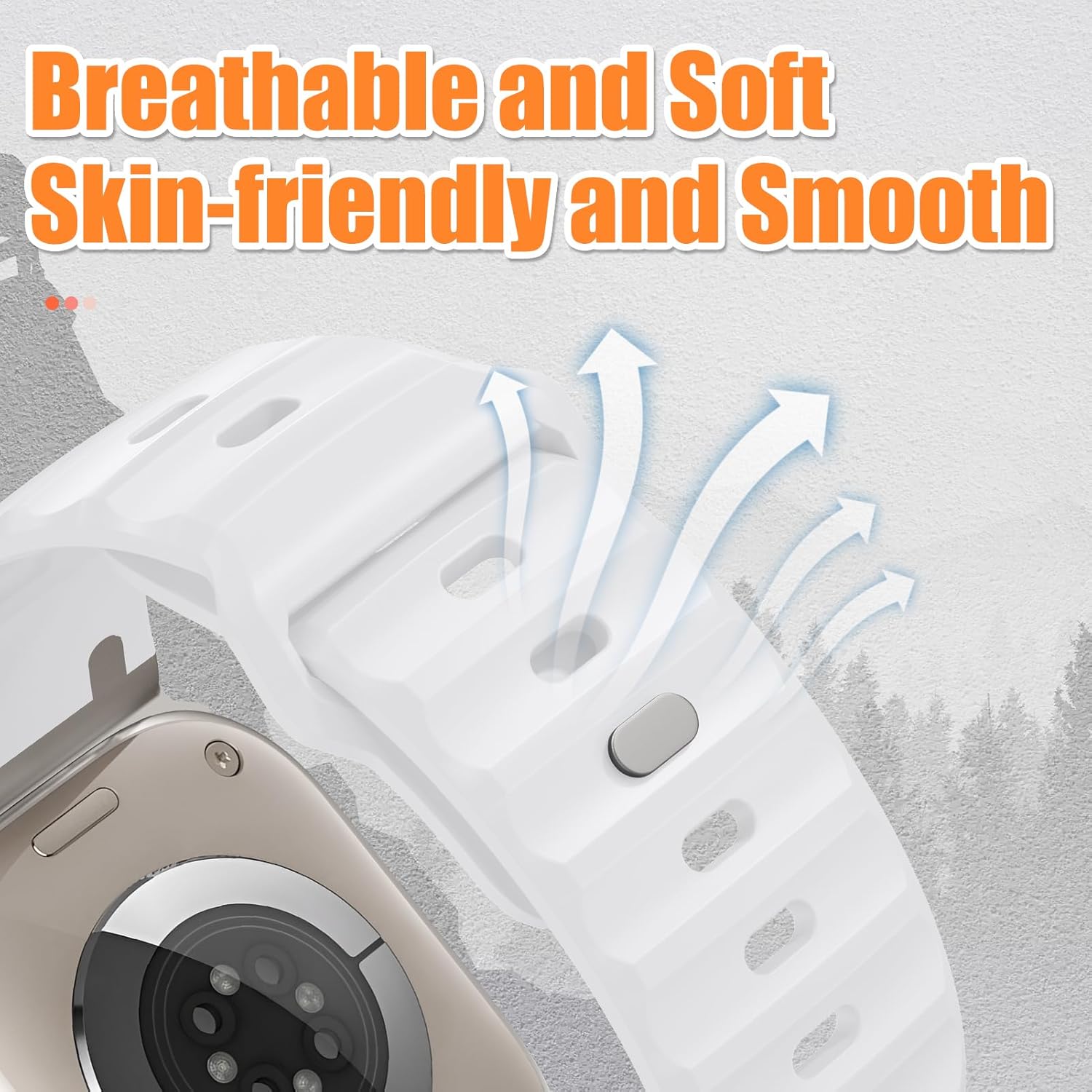 Sport Bands for Apple Watch Ultra 3 2 1 Band 49mm 46mm 45mm 44mm 42mm Women Men,Rugged Wide Silicone Waterproof Wristbands with Metal Adapter Strap for iWatch Series 11 10 9 8 7 6 5 4 SE 3 2,Ultra/3/2 - Image 6