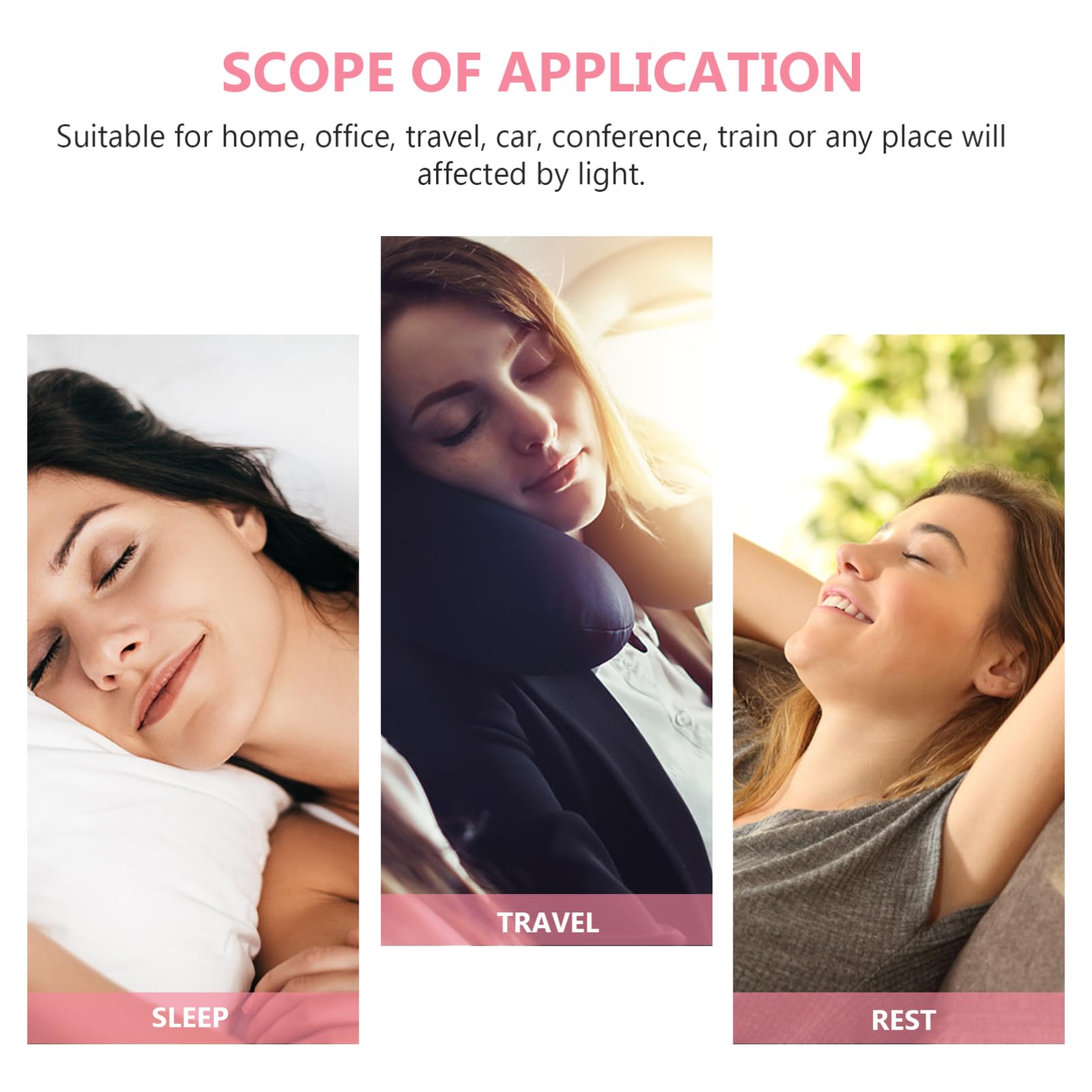 Maschera Occhi in Gel Silicone Rosa per Dormire, Oscurante | Impacco Caldo e Freddo, Set 1 Pezzo, Uso in Viaggio e Treno, Comoda da Indossare