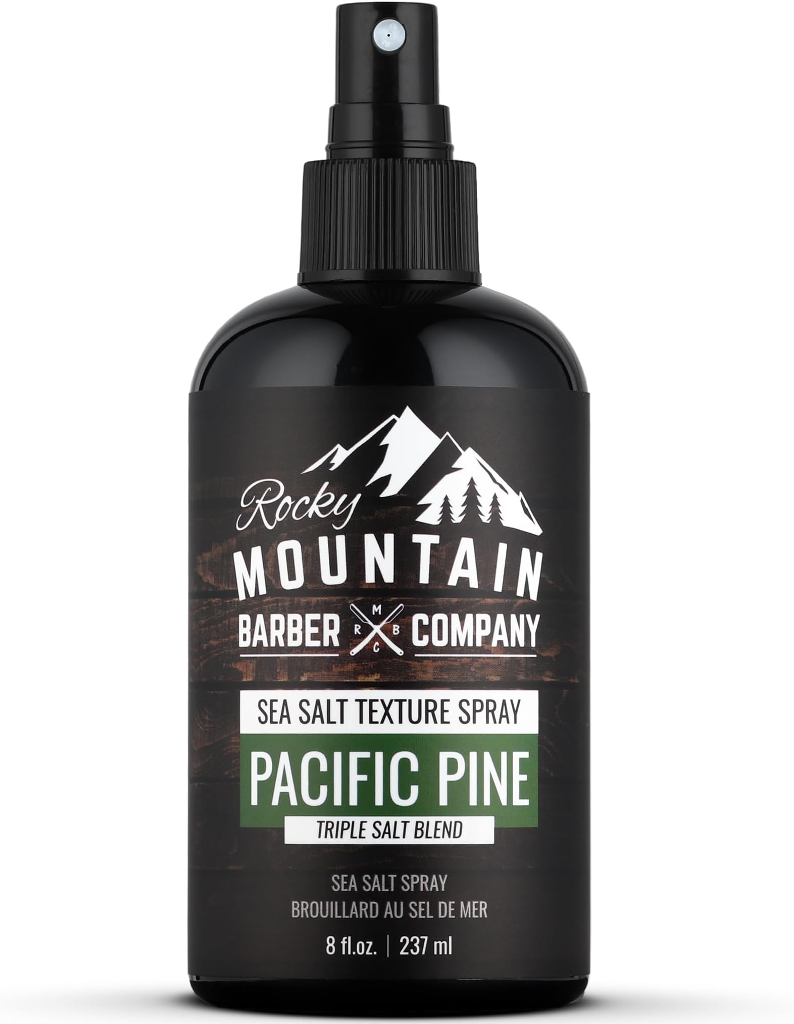 Rocky Mountain Barber Company Sea Salt Spray for Men - Adds Volume, Texture and Light Hold for All Hair Types - Triple Salt Blend - 8 oz