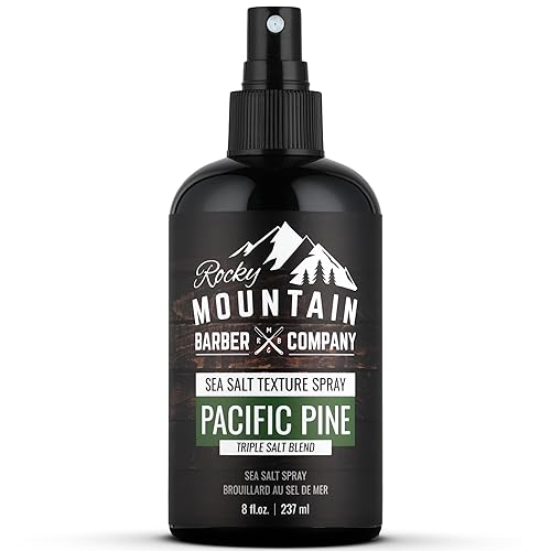 Rocky Mountain Barber Company Spray de sal marina para hombres, añade volumen, textura y sujeción ligera para todo tipo de cabello, mezcla triple de