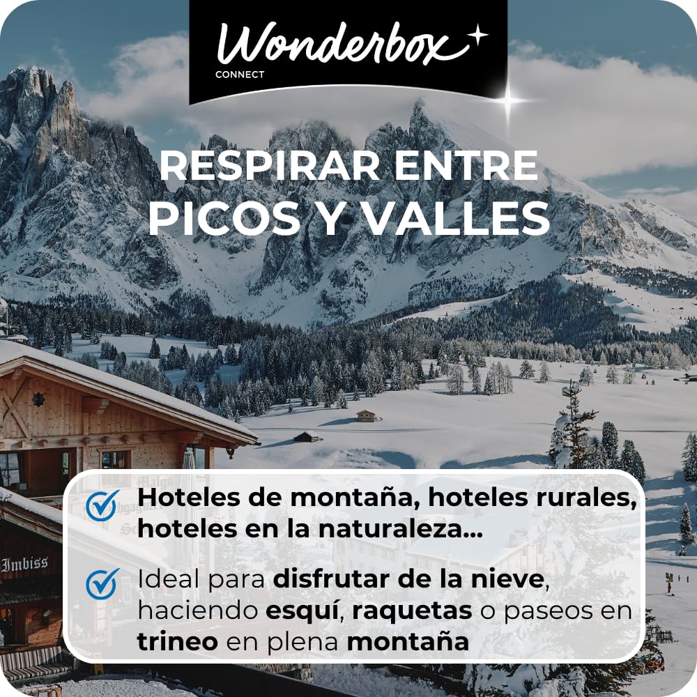 WONDERBOX – Cofre Regalo Hoteles Snö Invierno - 1 Noche para 2 Personas - Escapada para Parejas - Regalar experiencias - Hoteles en los Pirineos para Disfrutar de la Nieve