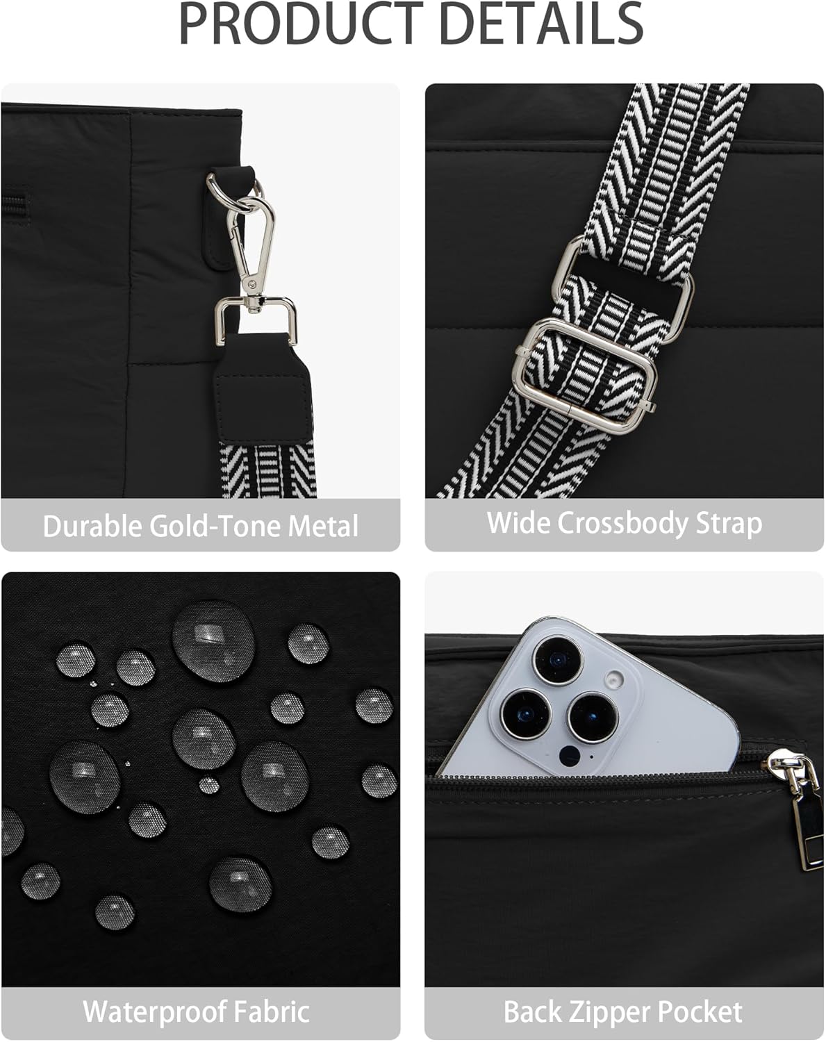 Gitus Gifts for Women Puffer Hobo Crossbody Bag - Image 5