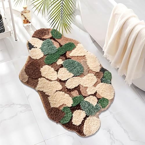 LEVINIS Alfombras de baño de musgo, bonita alfombra decorativa de musgo para baño, alfombra suave de pelo largo, alfombra de área para dormitorio,
