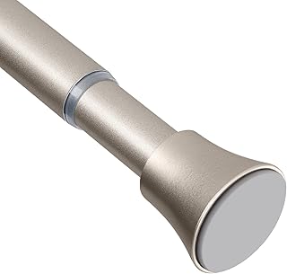 Silver Shower Curtain Rod - Tension Curtain Rod for Window or Bathroom Adjustable 32 to 62 inch Spring Tension Shower Rod No Drilling Non Slip, Silver