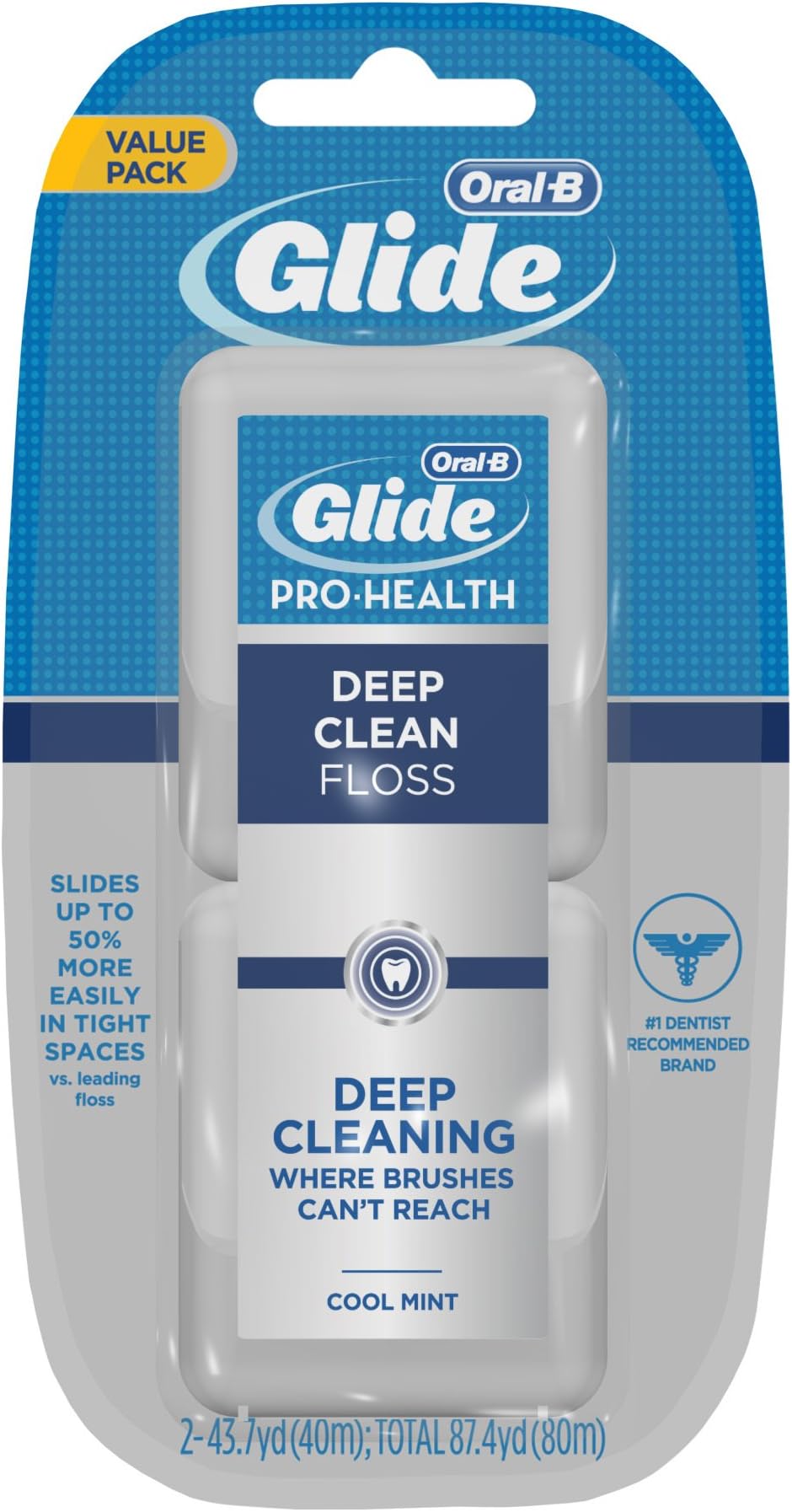 Oral-B Glide Deep Clean Floss Cool Mint Twin Pack 87.40 Yards (Pack of 3)