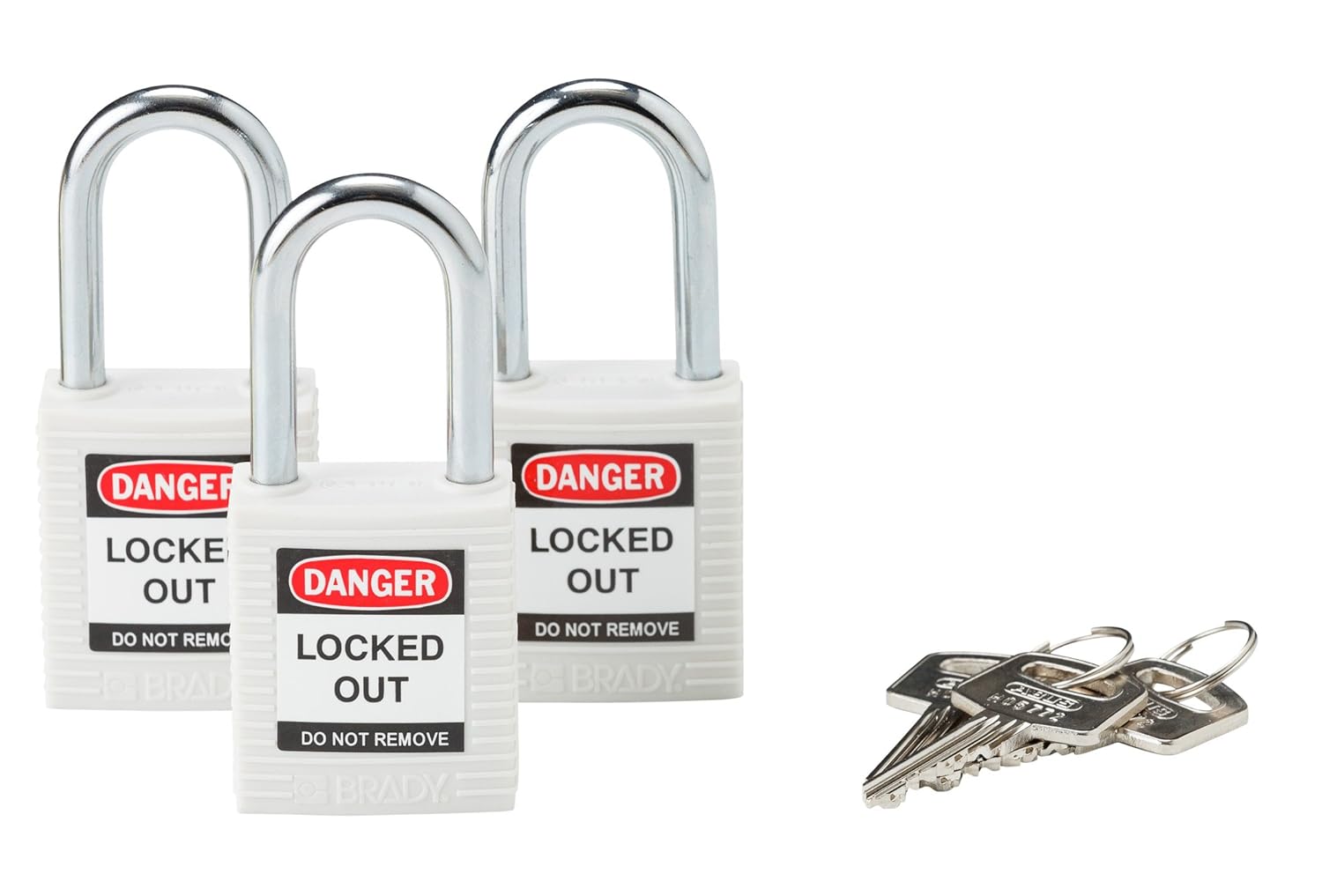 Brady 118949 White, Brady Keyed Alike Safety PadLock (3 Locks)