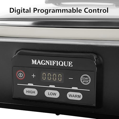 Miniatura 10 de Magnifique - Olla de cocción lenta de 4 cuartos de galón con cazuela ajuste de calor manual, electrodoméstico pequeño de cocina perfecto para cenas