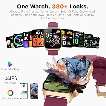Smart Watch for Women Men - Answer/Make Call, Fitness Tracker Smartwatch for Android iPhone Compatible, Sleep Female Cycle, 120+ Sports Modes Step Counter (WineRed)