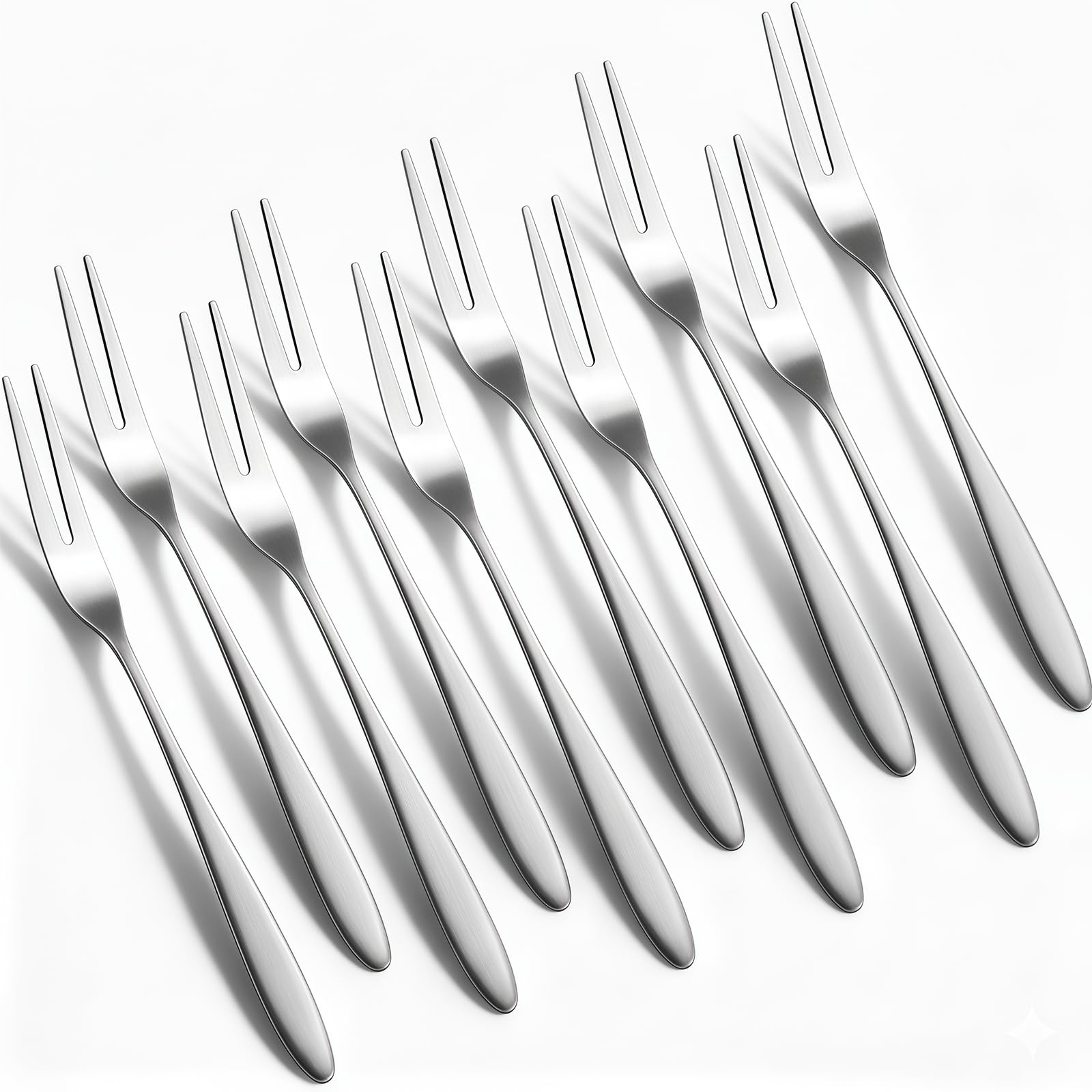 10 Pcs Pickle Forks 304 Stainless Steel Mini Forks for Appetizers, Portable Cocktail Dessert Salad Seafood Fruit Forks for Party Picnics Home Restaurant