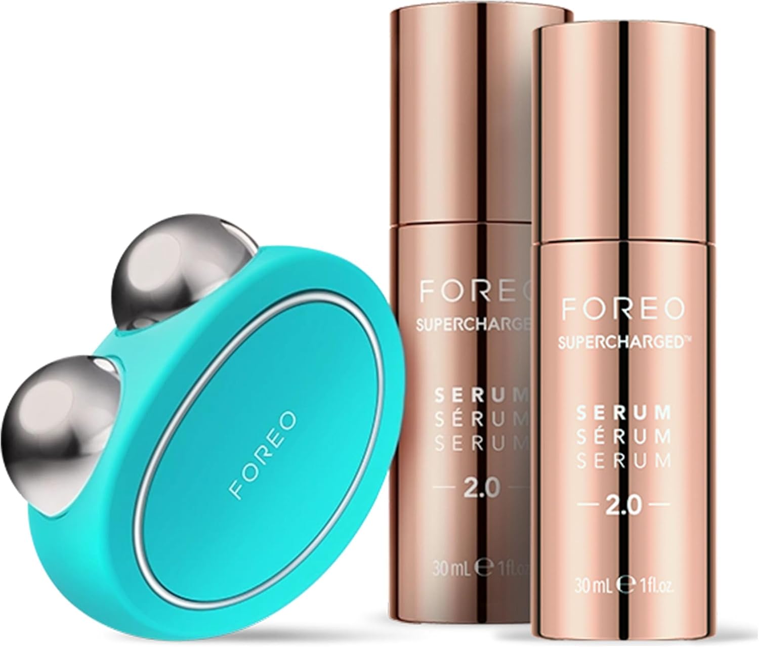 FOREO Set Reafirmante BEAR - Dispositivo de microcorrientes facial BEAR + 2x sérum conductor 30 ml con acido hialuronico- Masajeador facial antiedad - Skin care set - Mint