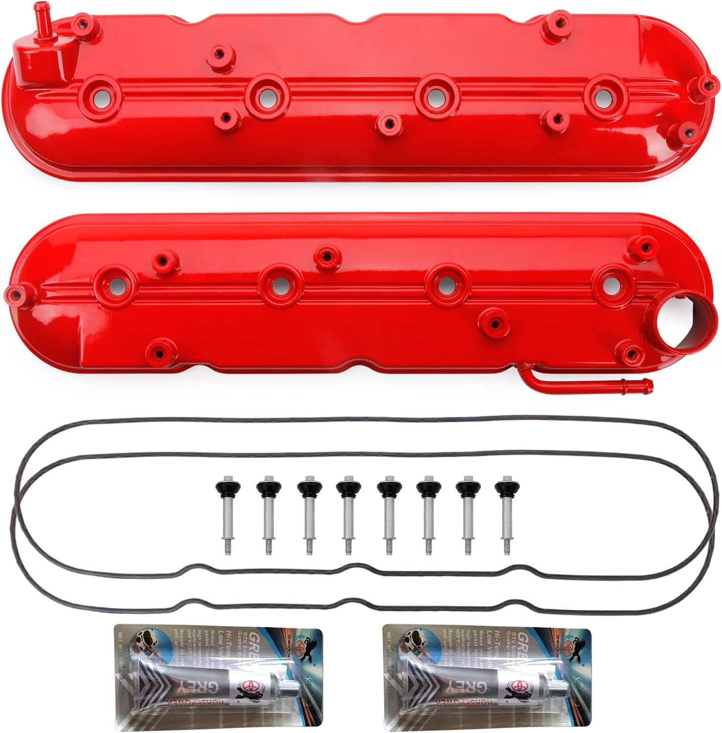 Red Valve Covers left & right Compatible with Silverado