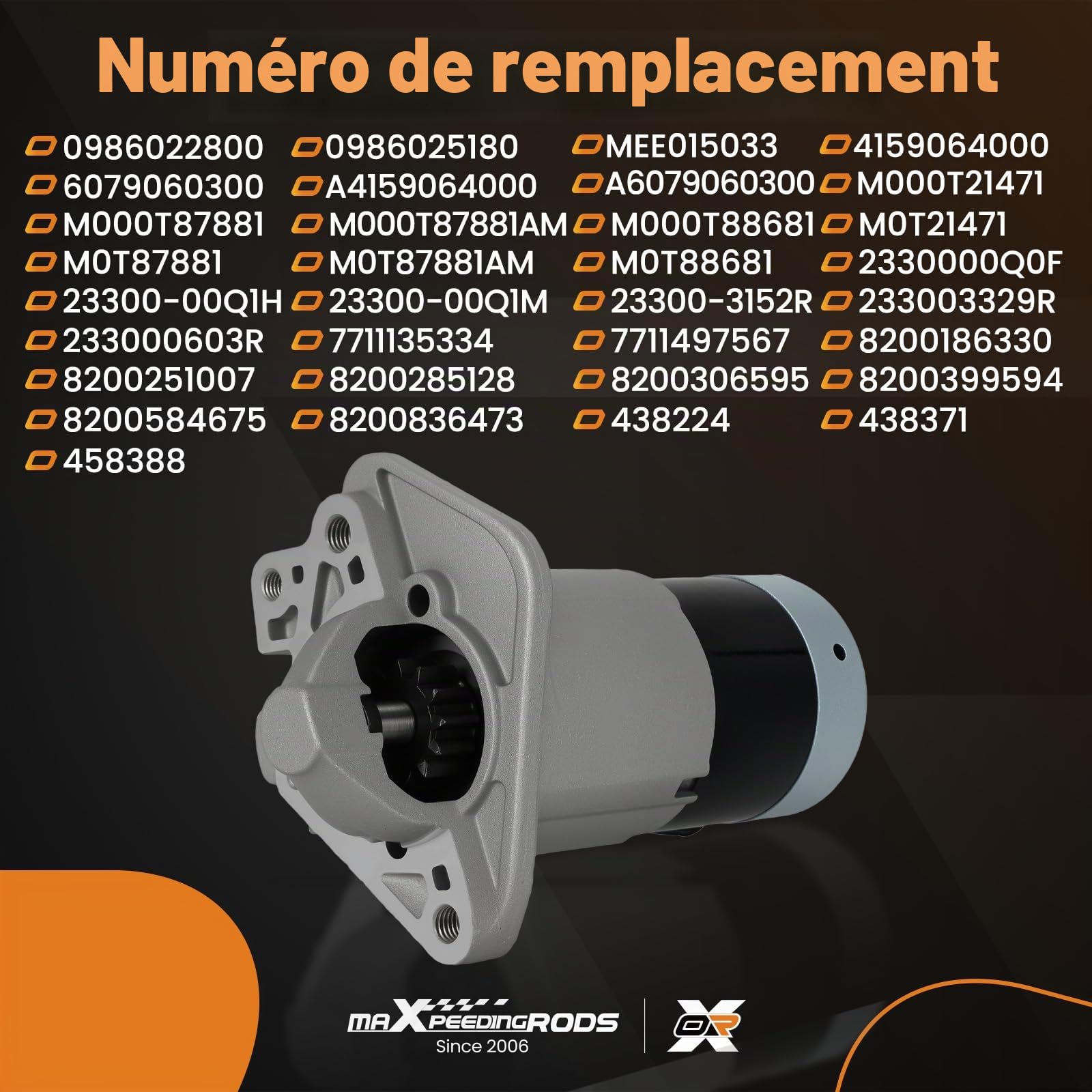 maXpeedingrods Démarreur 12 V, 1,40 kW pour Mercedes-Benz, Nissan, Renault