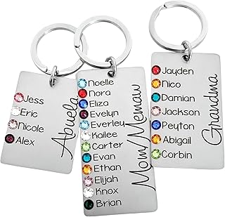 10 His and Hers Wedding Favor Ideas That Are Fun and Creative 34 Personalized Birthstone Keychain – Custom Engraved Stainless Steel Gift ...