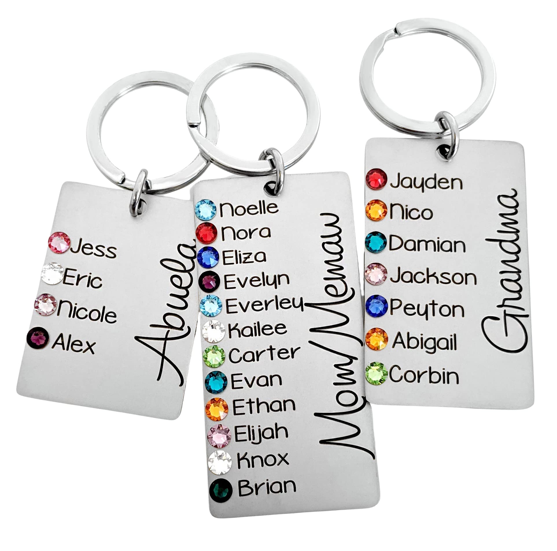 Personalized Birthstone Keychain