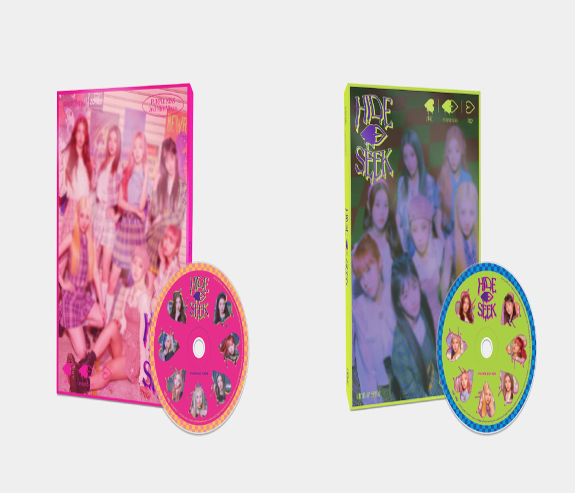 RBW PURPLE KISS -HIDE & SEEK (2nd Mini Album)[HIDE+SEEK Full Set Ver.] 2Albums+BolsVos K-POP Webzine (20p), Decorative Stickers, Photocards