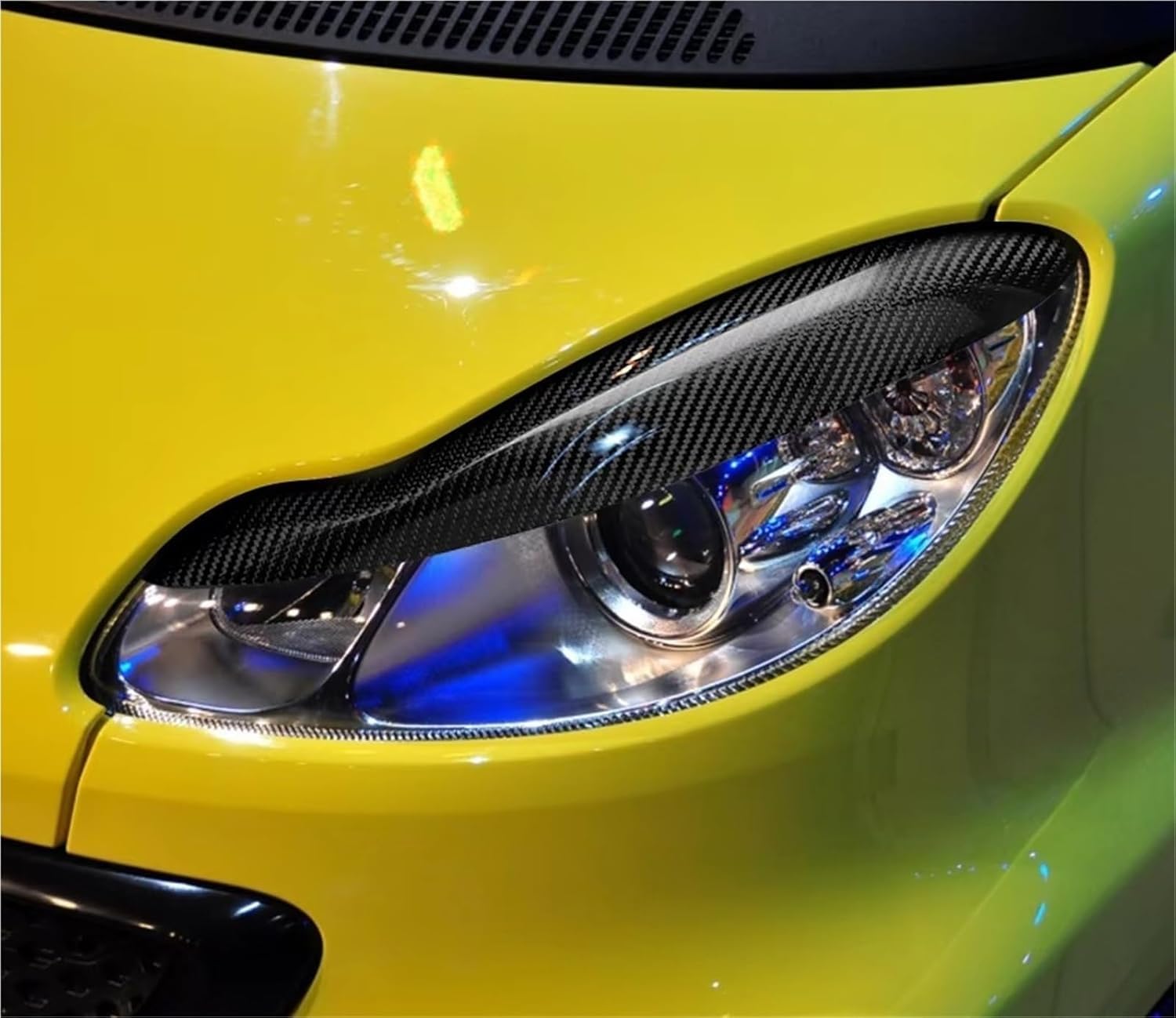 Auto Scheinwerfer Augenbrauen für Smart Fortwo 451 2009-2014,Augenlider Trim Scheinwerfer Augenbrauen Abdeckung Dekorative Verkleidung