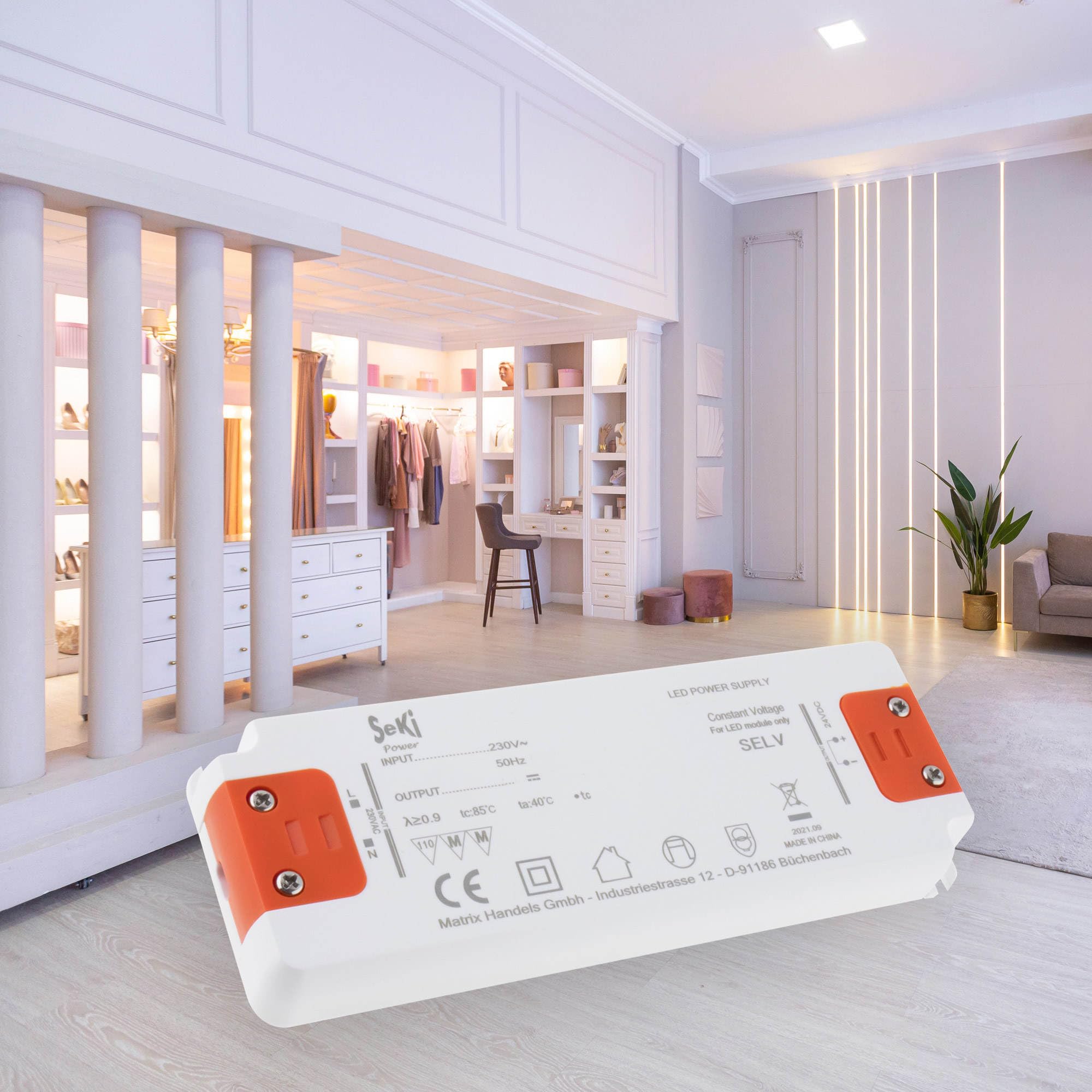 SeKi Zasilacz LED L-12-100 - 12 V - 8,33 A - 100 W; sterownik LED - transformator - zasilacz - sterownik - transformator - statecznik