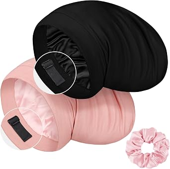 LULUSILK 100% Mulberry Silk Bonnet for Sleeping, Silk Sleep Cap for Men and Women