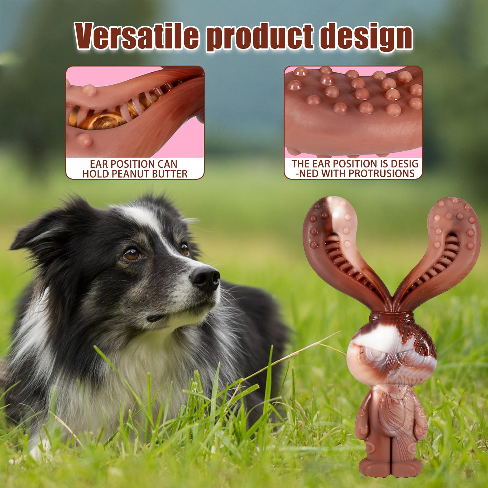 Belligern Indestructible Dog Toys,Dogs Toys Indestructible Dog Toys for Aggressive Chewers,Unbreakable Dog Toys with Beef Flavor,for Medium and Large Dogs (Rabbit) - Image 4