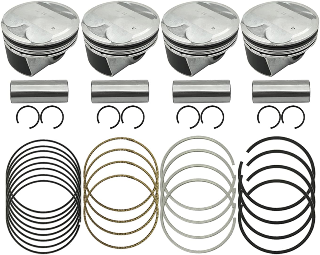 GUYAOYI Standard Engine Piston and Pin and Snap Ring Fit for Hyundai Kona Veloster Elantra 2.0L L4 2017-2019 23040-2E601, 23041-2E800