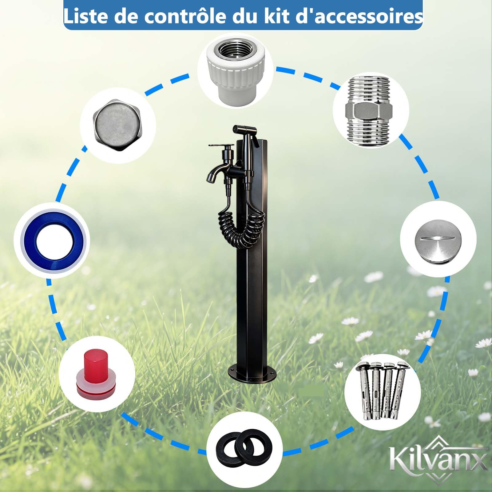 Colonne D'eau Verticale Antigel,Générique Colonne A Eau, Robinet D'eau Vertical Sur Pied Pour Tuyau D'arrosage, En Acier Inoxydable 304Fontaine Idéale Pour Jardins Et Terrasses