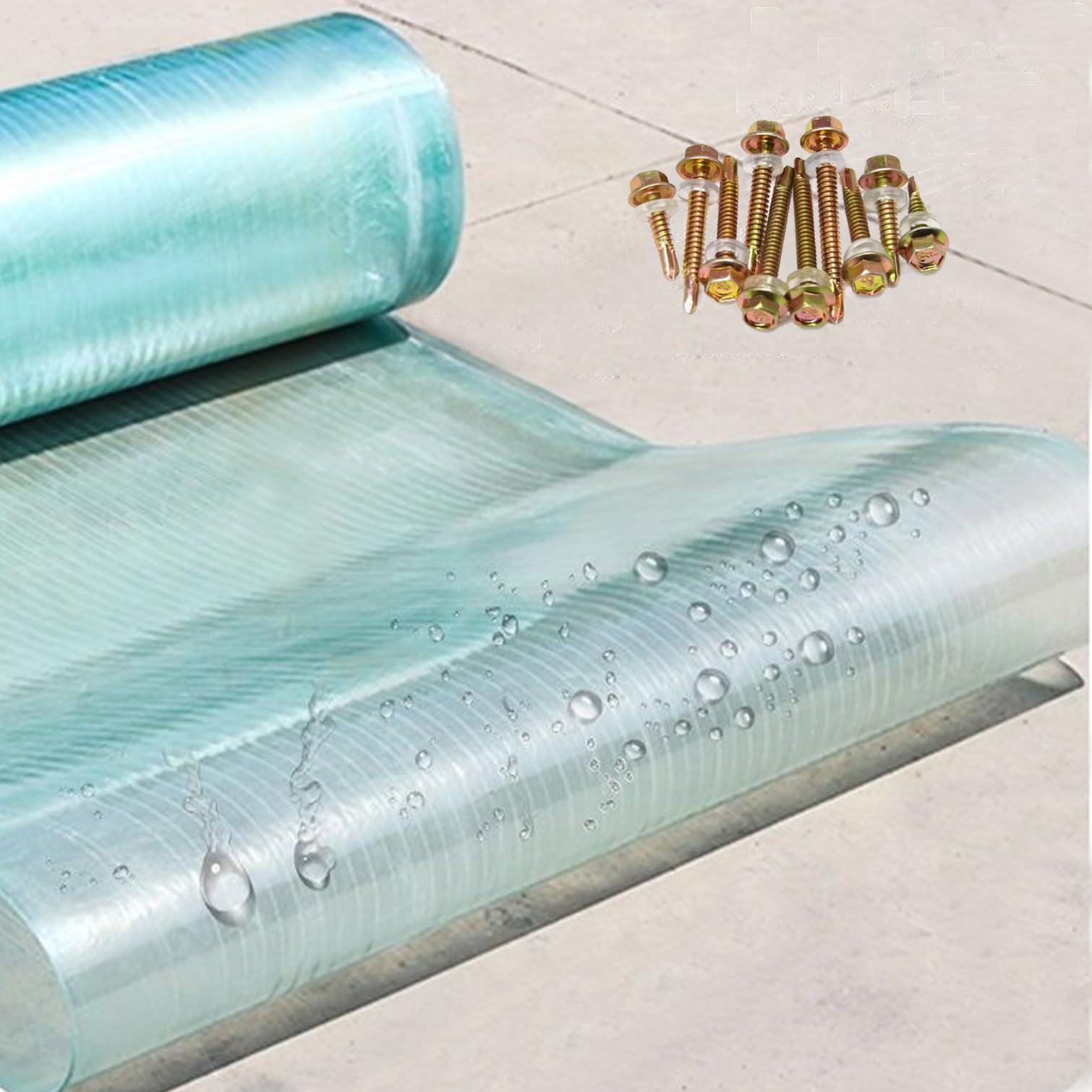 tow000ack Polycarbonate Sheets Greenhouse Panels,Plastic Roofing Sheet,1.2mm Clear Fibreglass Panel,Rainproof UV Protected,Roof Garage Outdoor Awning Covers Replacement (1.5m x 7m(4.92ft x 23ft))