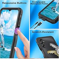 Vista 4 de Funda impermeable para teléfono Samsung Galaxy A14 5G, protector de pantalla con correa, protector de cuerpo completo, resistente a prueba de golpes