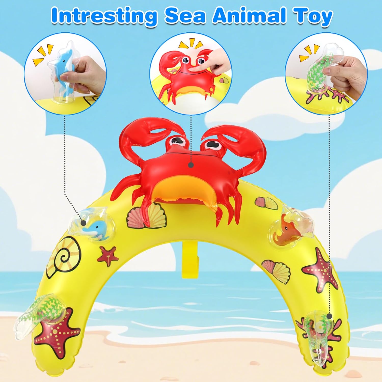 Baby Float with Canopy, UPF 50+ Detachable Sun Shade Baby Pool Float with Toy Console, Adjustable Safety Seat for Infants & Toddlers 6-36 Months, Boys & Girls
