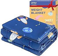 Vista 1 de LOYIGA Manta pesada con funda de edredón extraíble, 3 libras, 36 x 48 pulgadas, manta pesada reversible (azul)