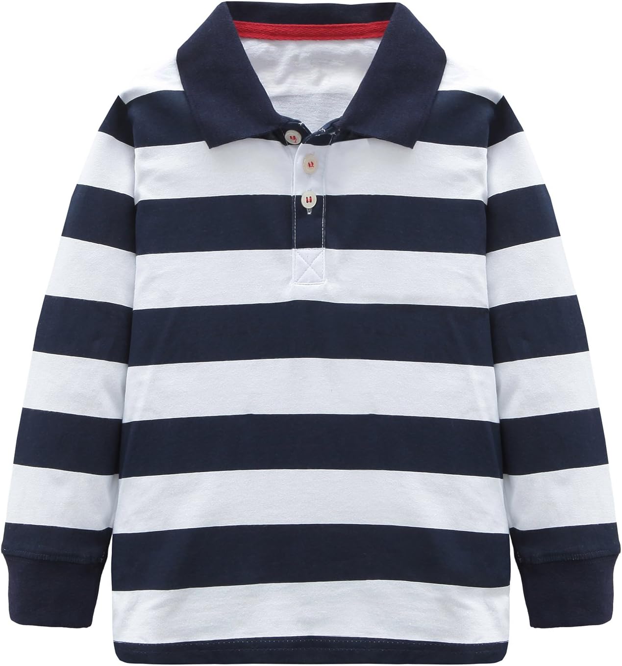 Boys Cotton Long Sleeve T-Shirts Striped Polo Shirts