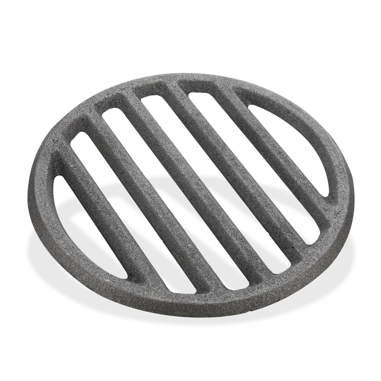 M METERXITY 1 Pack Round Cast Iron Grill Grates, High Heat Charcoal Plate Bottom Grill Grates Replacement, Fireplace Grill for BBQ Accessories Parts [Gray, 7.09 Inch]